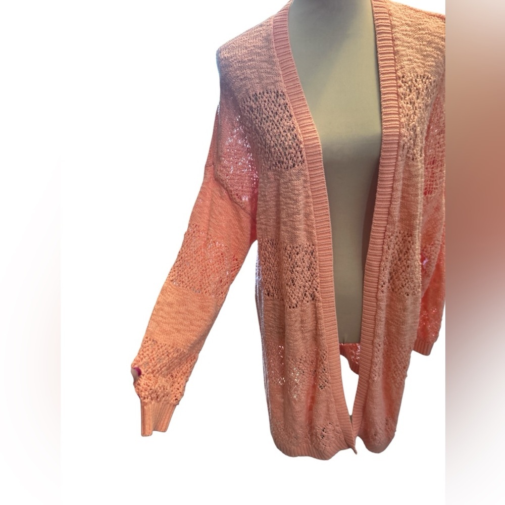 Torrid Plus Size 3xl Peach Open Stitch Open Front… - image 4